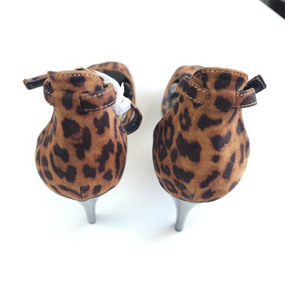 Madden Girl Rio Leopard Fabric Open Toe 4" Heel, Size 9M, NWOT - Picture 6 of 8